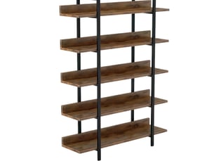 Étagère bibliothèque 5 niveaux industrielle noir et marron rustique, 105 x 33 x 180 cm pour salon ou bureau