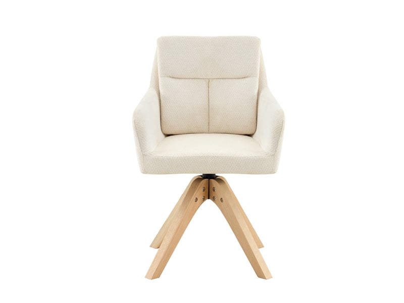  Lot de 2 chaises de salle à manger,45x43x87 cm,pivotantes 360°,velours,beige  - Conforama D