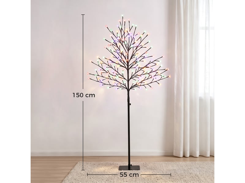  Arbre lumineux 150cm cerisier artificiel lumineux 160 led et 16 branches flexibles, décoration intérieure et extérieure  - Conforama E