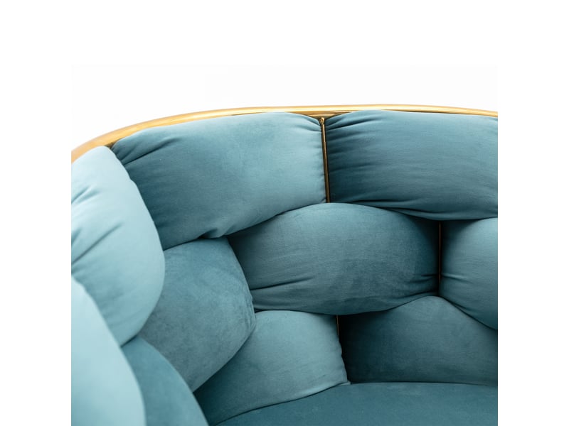  Fauteuil d'accent moderne,58x59x75 cm,avec accoudoirs,velours,bleu  - Conforama E