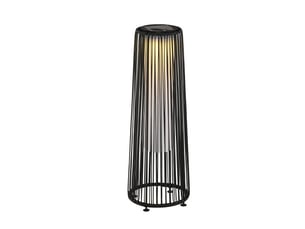 Lampe solaire de jardin led noire, capteur crépusculaire, étanche, 21,5 x 21,5 x 61 cm, allumage automatique
