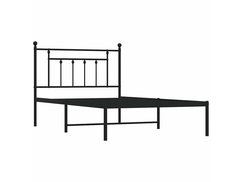  Lit simple- lit adulte -  cadre de lit métal sans matelas avec tête de lit noir 100x200cm  - Conforama B