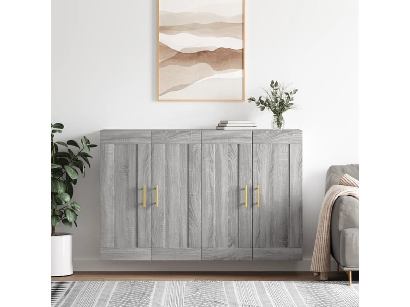  Armoires murales 2 pcs sonoma gris bois d'ingénierie shl69018  - Conforama B
