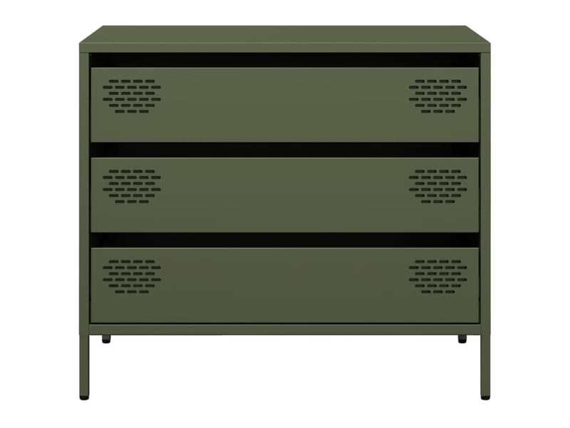  Buffet - bahut - meuble de rangement vert olive 68x39x58,5 cm acier laminé à froid  - Conforama E