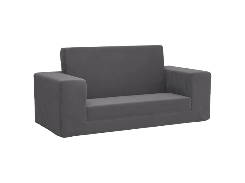  Canapé-lit pour enfants 2 places anthracite peluche douce  - Conforama A