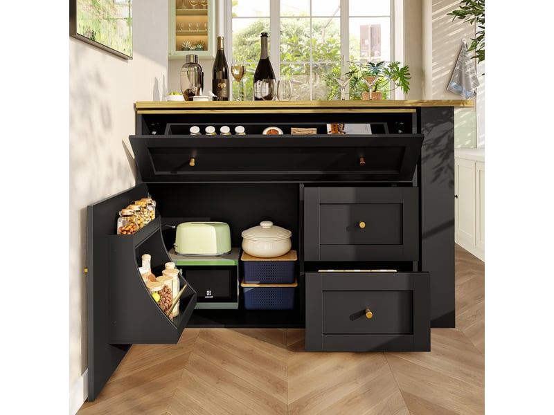  Table de bar noir - 204cm mdf et métal table de bar noir - Conforama E