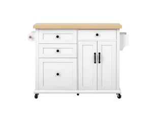 Desserte de cuisine chariot de cuisine mobile sur roulettes table à manger extensible tiroirs multifonctions coloris blanc