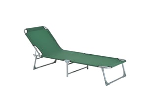 Lit de camp pliant avec dossier réglable sur 4 positions, capacité de charge de 120 kg, pour la plage, le jardin, la piscine, 187 x 58 x 28 cm, vert