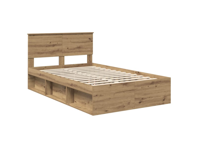  Lit double- lit adulte -  cadre de lit chêne artisan 120 x 190 cm pin massif  - Conforama C