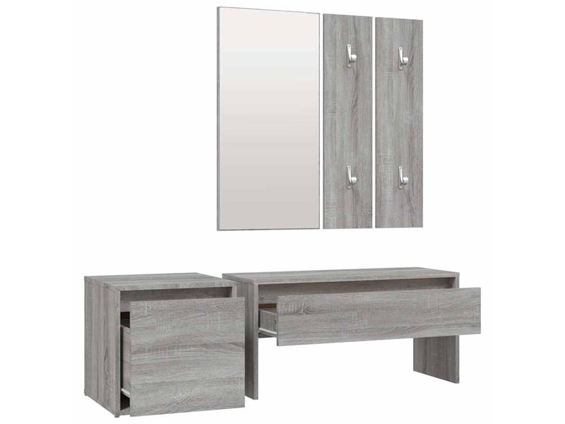  Ensemble de meubles de couloir sonoma gris bois d'ingénierie shl81923  - Conforama E