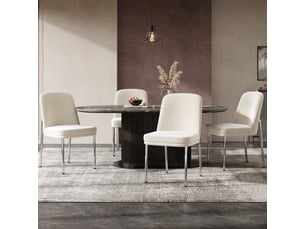 Ensemble de 6 chaises de salle à manger, velours beige, coussins épais, pieds métalliques, cadre en argent galvanisé