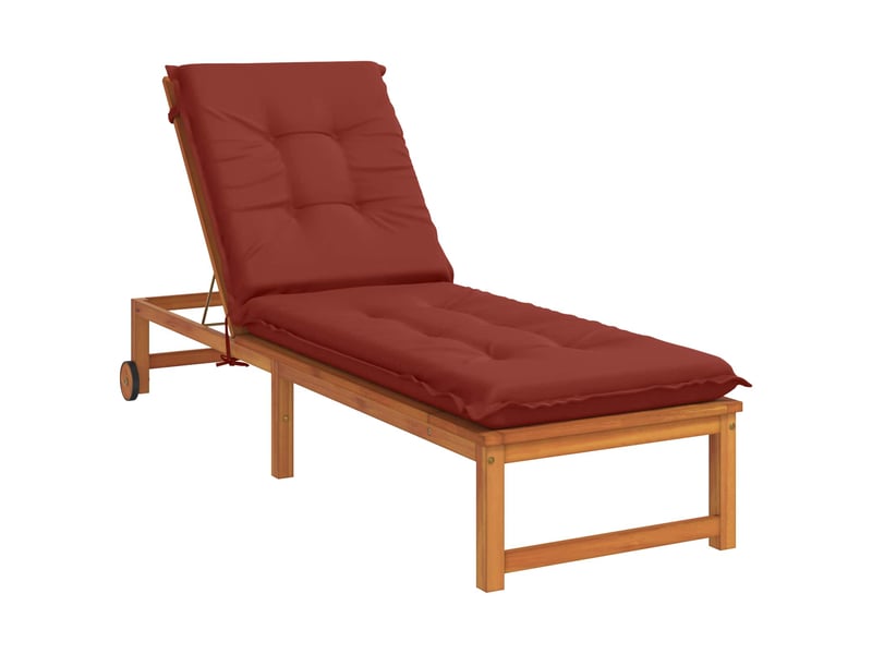  Coussin de transat, coussin pour bain de soleil gemert 100 % polyester rouge 190 x 60 x 9 cm cf56188  - Conforama C