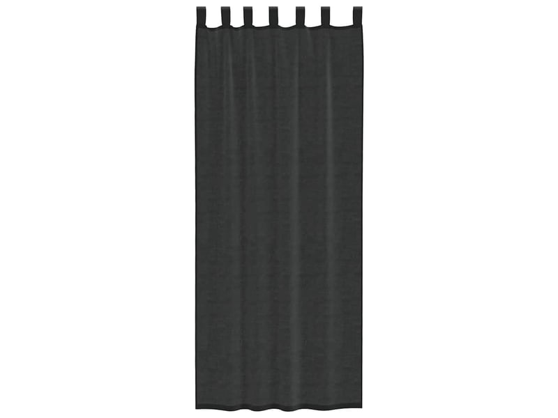  Lot de 2 rideaux en voile, voilages avec passants noir cf44451  - Conforama D