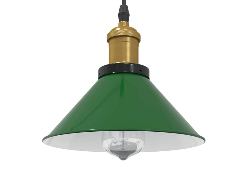 Lampe suspendue, suspension luminaire réglable hauteur e27 vert brillant ø 22cm métal - Conforama B