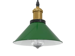 Lampe suspendue, suspension luminaire réglable hauteur e27 vert brillant ø 22cm métal