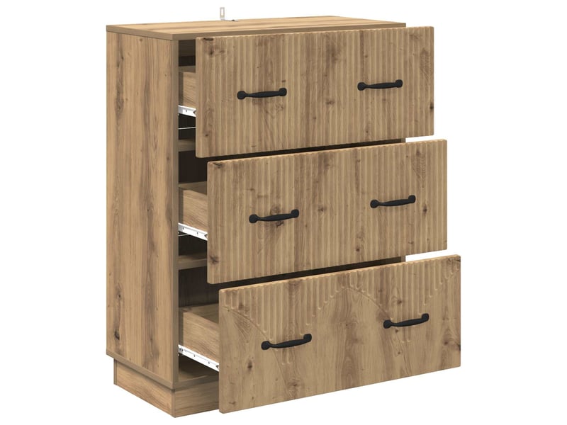 Armoire de rangement bureau, armoire à tiroirs 66 x 34,5 x 87 cm bois d'ingénierie shl3885 - Conforama E