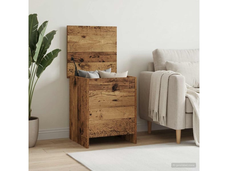  Coffre de rangement avec stockage bois ancien 40x40x50 cm  - Conforama D