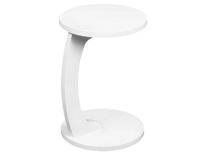  Table d’appoint ronde en c avec rangement accessible - lpospi - mdf mélaminé blanc 38 × 55 cm  - Conforama A