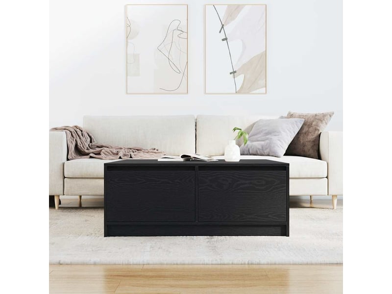  Table basse | table d'appoint salon avec tiroirs chêne noir 100x100x40 cm  - Conforama C