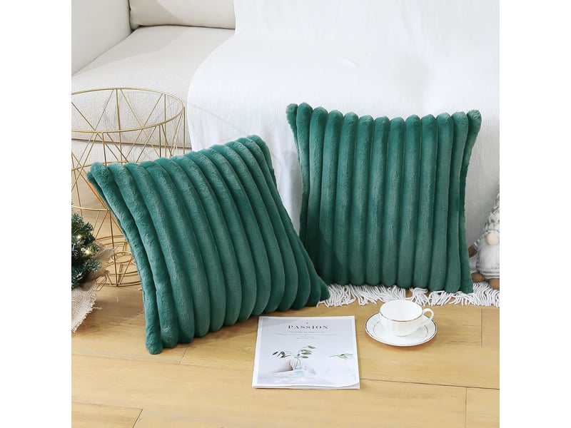 Taie d'oreiller en velours,45 x 45 cm,housse simple face,velours,vert foncé,deux - Conforama D