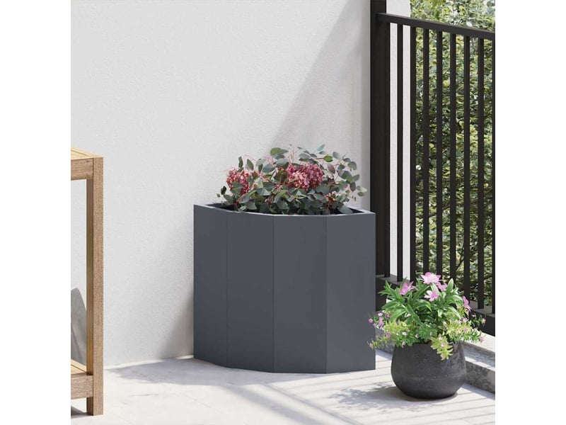 Jardinière - bac à fleurs d'angle anthracite 30 x 30 x 35 cm acier - Conforama B