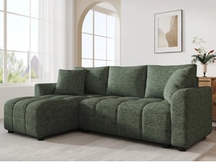 Canapé d'angle droit fixe <strong>BGSRYAO</strong> <strong></strong> 3 places Tissu vert