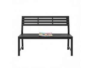 Banc de jardin extérieur avec dossier 115 cm noir evryae