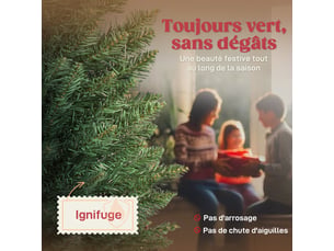 Sapin de noël artificiel 180 cm, arbre de noël slim, 321 pointes, pour maison bureau, facile à monter et ranger, vert
