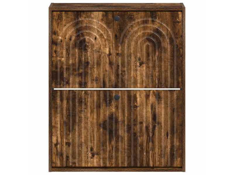  Meuble à chaussures mural, armoire à chaussures alkmaar 71x17x86 cm chêne fumé  - Conforama D