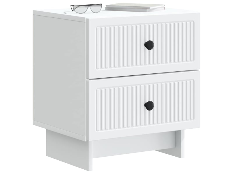  Table de chevet - cabinet de chevet - table de nuit blanc 43 x 34,5 x 47,5 cm bois d'ingénierie  - Conforama B
