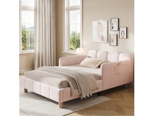 Lit simple 90x200 cm HAVRYA coloris rose