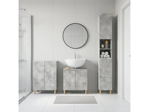 Ensemble de meuble de salle de bain 3 pièces delft gris béton cf63385