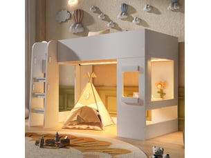 Lit mezzanine 90x200 cm <strong>HAUSS SPOLE</strong>  <strong></strong> coloris blanc