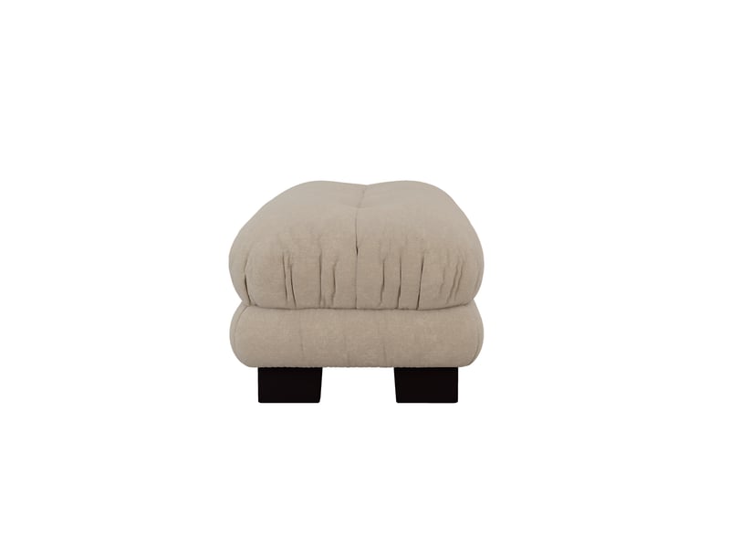  Canapé pouf 112x68 cm - repose-pieds rembourré - mousse haute résilience - chenille - café clair  - Conforama W