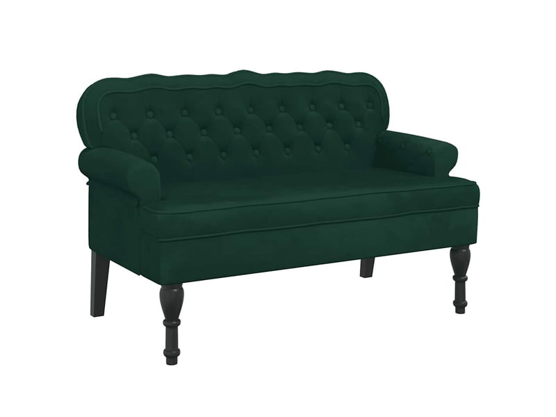  Canapé 2 places avec dossier vert foncé 119,5x64,5x75 cm velours  - Conforama A