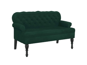 Canapé 2 places avec dossier vert foncé 119,5x64,5x75 cm velours