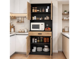 Buffet 4 porte(s) 1 tiroir(s) <strong></strong> <strong>Morn Vibe</strong> - 80 cm coloris noir