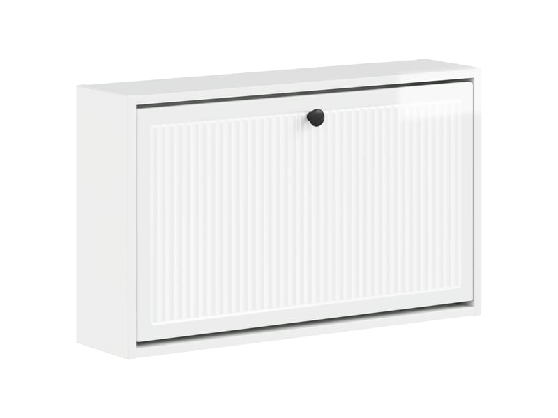  Meuble à chaussures mural, armoire à chaussures ede 71x17x43 cm blanc brillant  - Conforama A