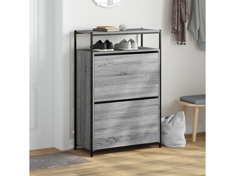  Meuble à chaussures, cabinet à chaussures sonoma gris 75x34x112 cm  - Conforama C