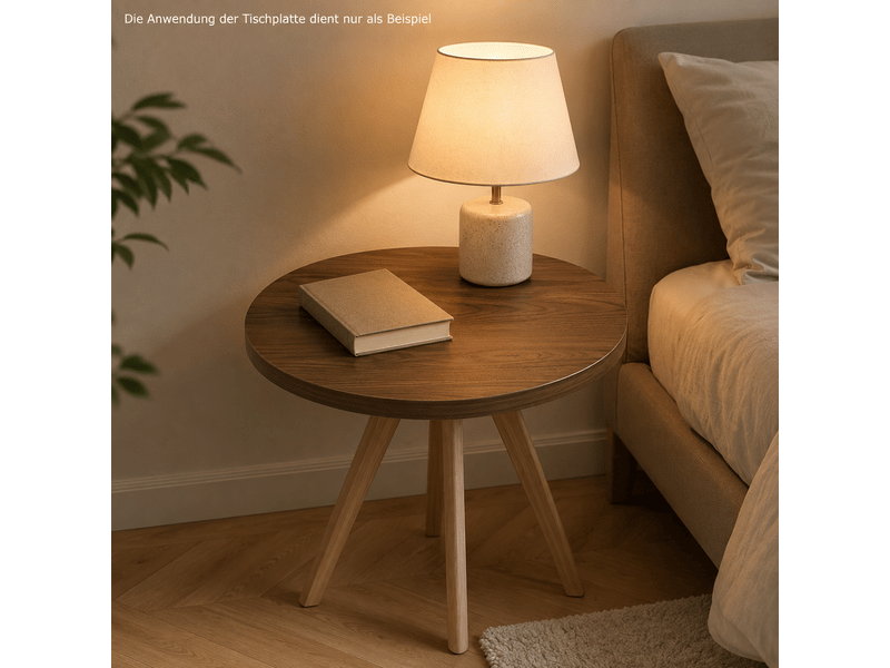  Table lot de 2 pièces formes rondes effet bois noyer plateaux seuls  - Conforama D