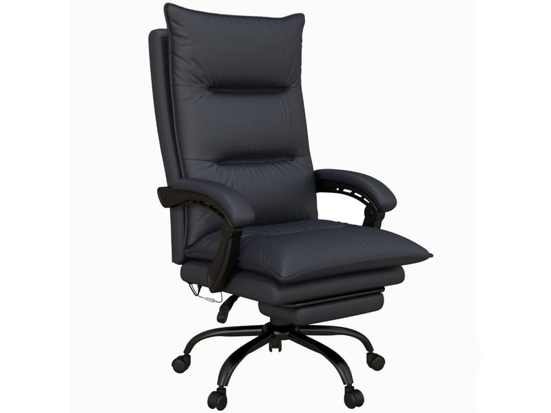  Chaise de bureau iser massage chauffage repose-pieds gris foncé  - Conforama A