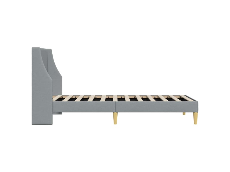  Lit simple- lit adulte -  cadre de lit uni avec tête de lit gris clair 100 x 200 cm tissu  - Conforama D