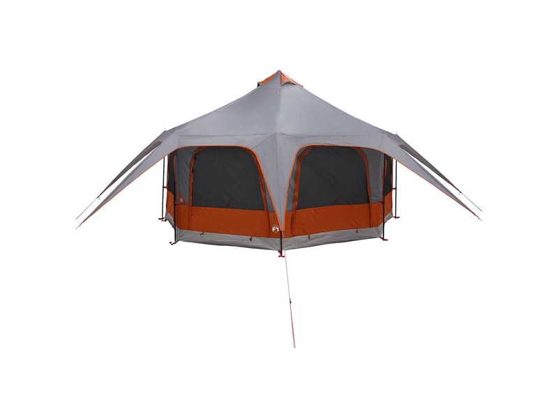  Tente de camping, tente familiale 5 personne gris et orange  - Conforama D