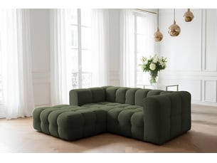 Canapé d'angle baloo l mini, pour salon, tissu tiffany, gauche, vert