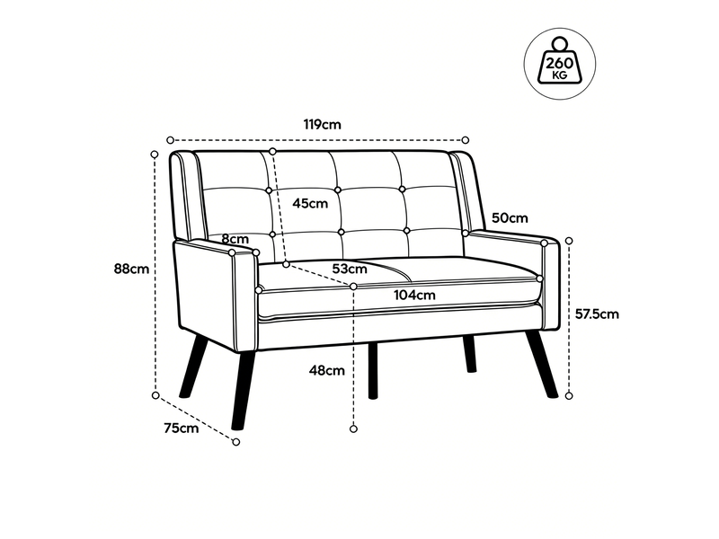 Lot de 2 fauteuils d’accent avec assise en mousse haute densité et pieds en bois, gris foncé - Conforama C