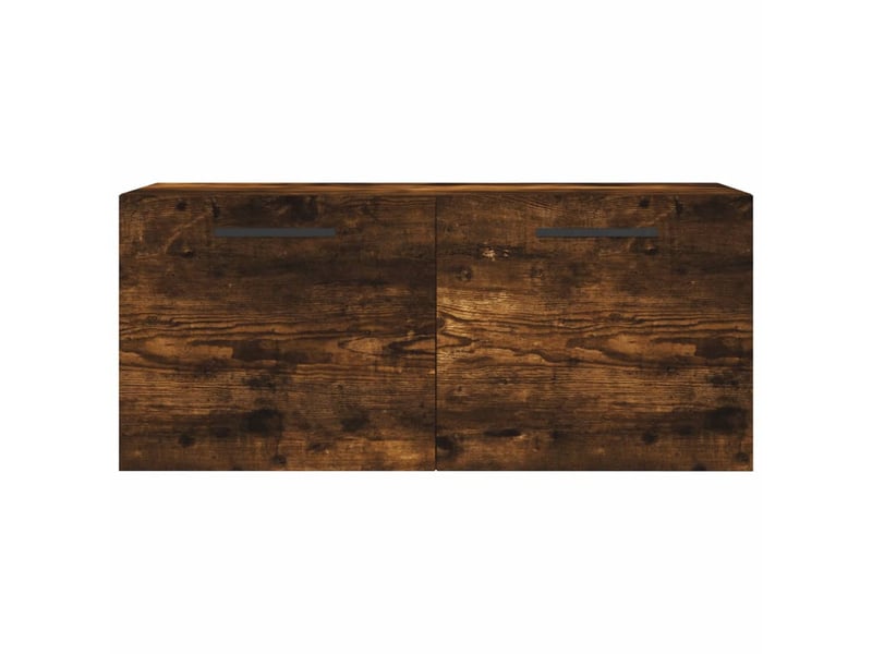  Armoire murale salon, meuble de rangement chêne fumé 80x36,5x35 cm bois d'ingénierie  - Conforama E