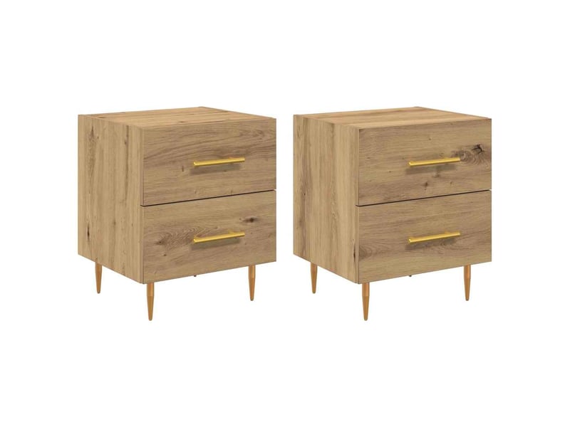  Table de chevet - cabinet de chevet - table de nuit 2 pièces chêne artisanal 40 x 35 x 47,5 cm  - Conforama A