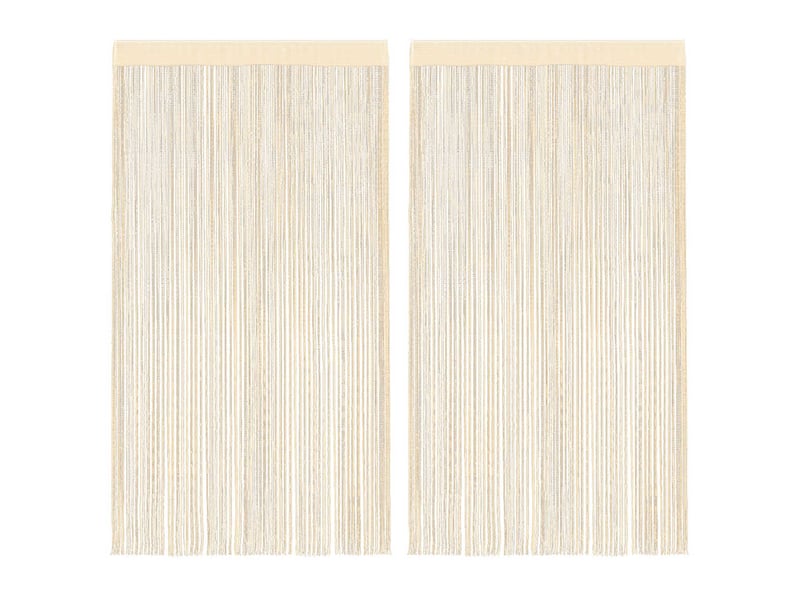  Lot de 2 rideaux en fils, rideau de porte 100 x 250 cm crème cf43838  - Conforama B