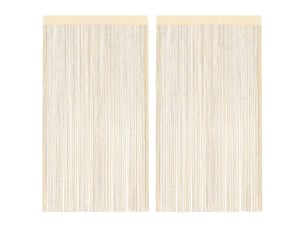 Lot de 2 rideaux en fils, rideau de porte 100 x 250 cm crème cf43838