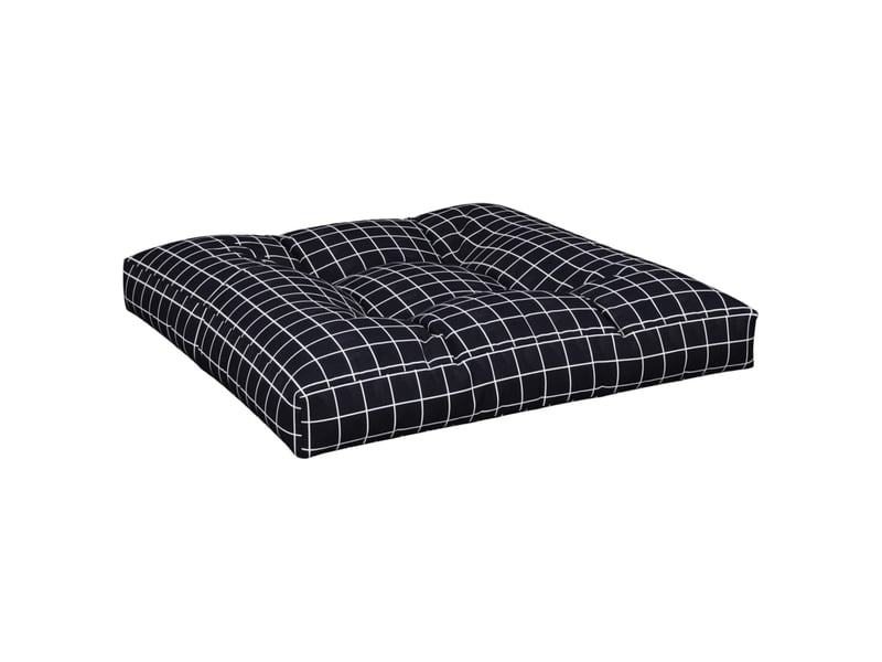  Lot de 2 coussins de palette, coussins de canapé motif à carreaux noir tissu cf59547  - Conforama E